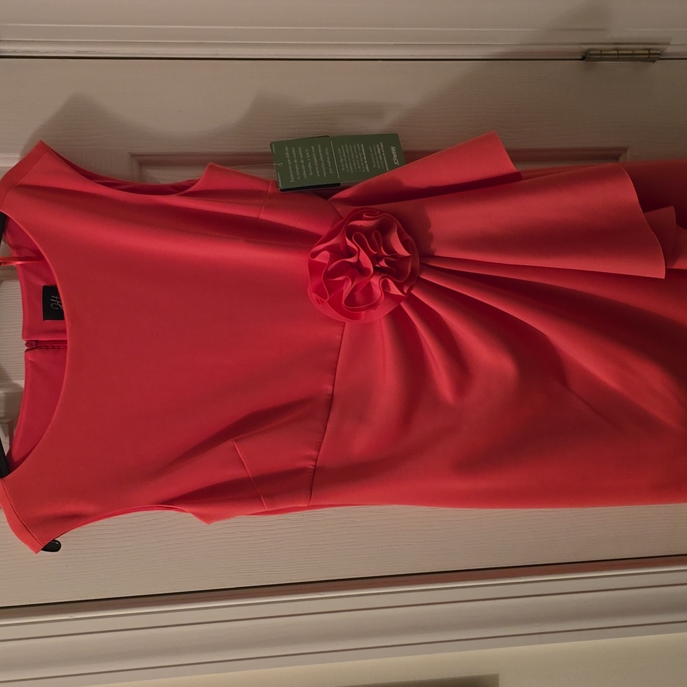 JH EVENING BRAND WOMEN'S LINED CORAL SLEEVELESS DRESS SIZE 10